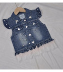Mini sleeveless baby froufrou jeans