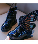 Butterfly-winged baby ankle boots
