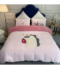 Plush furry bed set