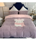 Plush furry bed set