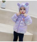 Baby down jacket with bear ears