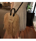 Coco's fringe straw bag