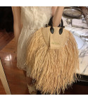 Coco's fringe straw bag