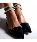 crystyl pointed-toe ballet flats