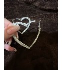 Giant diamond heart earrings