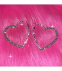 Giant diamond heart earrings