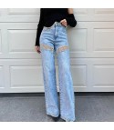 Jeans keefringe rhinestones